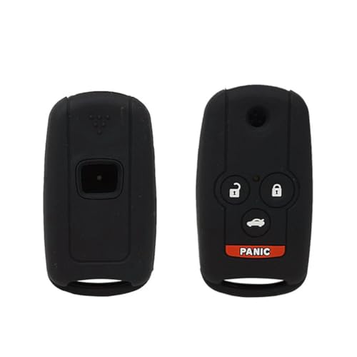 Odongk Silikon-Autoschlüssel-Hülle für A-cura TL TSX ZDX Accord 4 Tasten Funkschlüsselgehäuse schwarz von Odongk