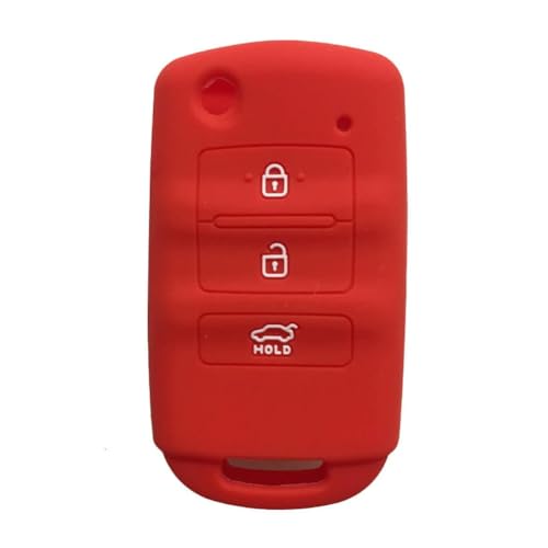 Odongk Silikon-Autoschlüssel-Hülle für K-IA K7 K9 Cadenza 3 Tasten Fernbedienung Schlüsselhalter Schutz Autozubehör Schlüsselanhänger Tasche Set Rot von Odongk