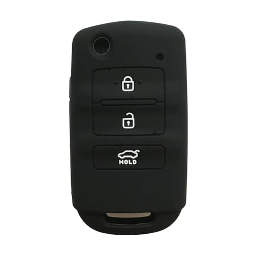 Odongk Silikon-Autoschlüssel-Hülle für K-IA K7 K9 Cadenza 3 Tasten Fernbedienung Schlüsselhalter Schutz Autozubehör Schlüsselanhänger Tasche Set - Schwarz von Odongk
