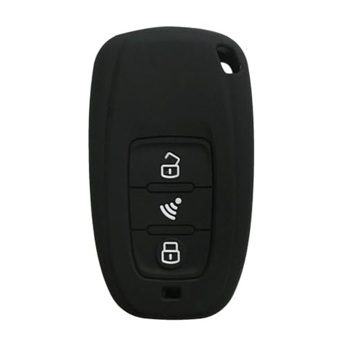 Odongk Silikon-Autoschlüssel-Schutzhülle für T-oyota für K-IA, P-EUGEOT für Luxgen, Ein-Knopf-Start für S-mart Schlüsselhalter, Schlüsselanhänger-Schutz, Schwarz von Odongk