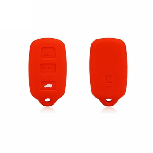 Odongk Silikon-Schlüsselhülle für T-oyota corolla camry matrix für P-ontiac vibe, 3-Tasten-Fernbedienungsschlüsselhülle für Auto, Rot von Odongk