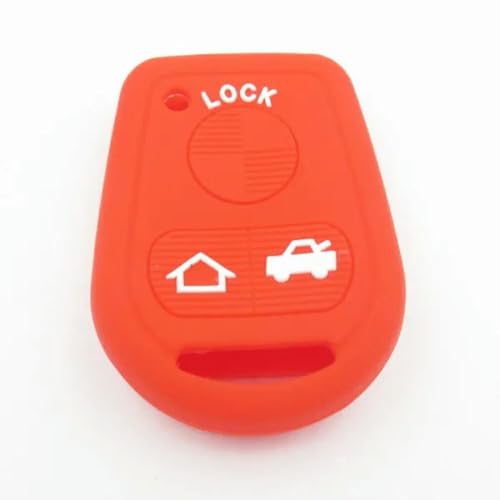 Silikon-Schlüsselhülle für E31, E32, E34, E36, E38, E39, E46, Z3, 3-Tasten, gerade, Fernbedienung, Autoschlüssel, Brieftasche, Rot von Odongk