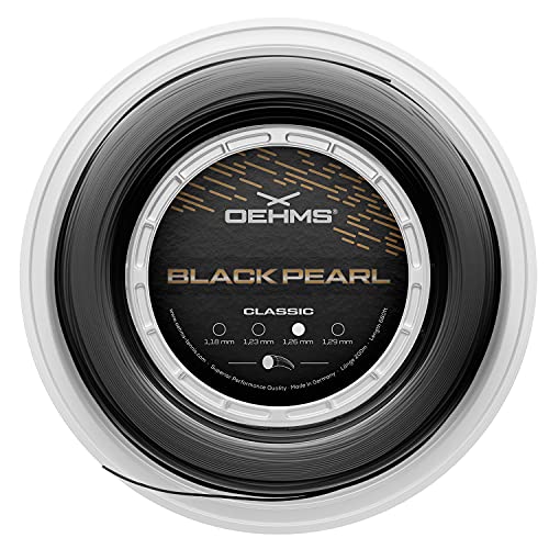 OEHMS Black Pearl Classic | 200 m Spule | runde Co-Poly-Tennisschlägersaite | Ø 1,26 mm (16 l) von OehmsClassics