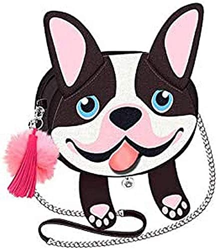 Oh My Pop! Bulldog-Shy Schultertasche Umhängetasche, 18 cm, Black von Oh My Pop!