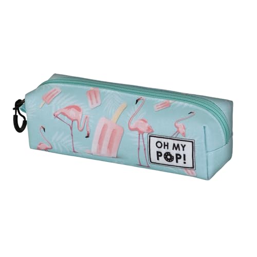 Oh My Pop! Ice Flamingo-Fan Quadrat Federmäppchen 2.2, Türkis, 22 x 9 cm von Oh My Pop!