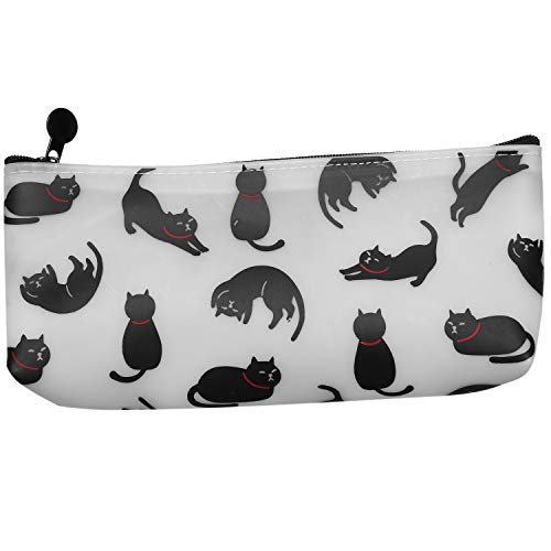 Ohulelks 1 Stück/Verkauf Niedliches Silikon-Federmäppchen mit Katzenmotiv, Kawaii-Mädchen, große Kapazität, Schulbedarf, Schreibwaren-Aufbewahrung, weiß von Ohulelks