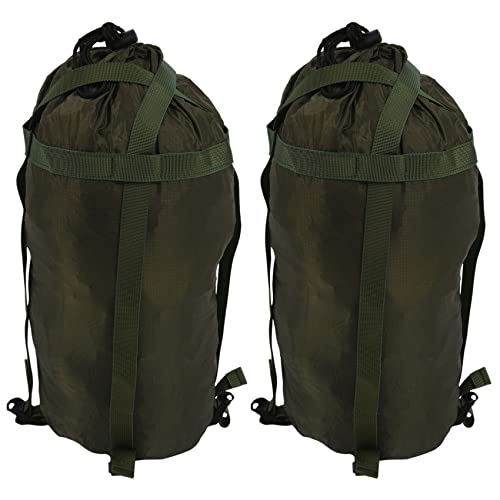 Oikabio 2 x Outdoor-Schlafsack, Kompressionssack, wasserdicht, Camping-Schlafsack, Aufbewahrungstasche, Campingausrüstung, Grün von Oikabio