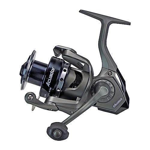 Okuma Acuador 4BB ACU-2500A Leichtgewichtige Süßwasser-Spinnrolle, Stahlantrieb, Schwarz von Okuma