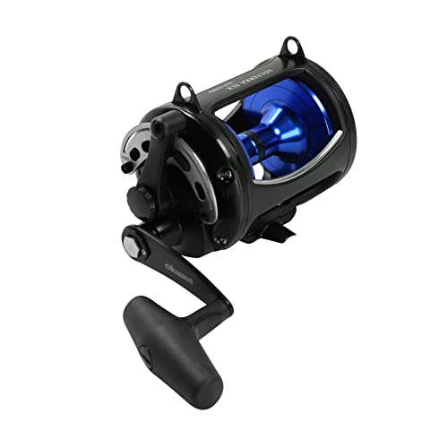 Okuma Solterra SLX Single Speed Geschlossener breiter Rahmen Hebelzug Salzwasser Trolling Rolle, SLX-50W, 420 m - 36,3 kg, Schwarz von Okuma