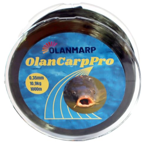 Olanmarp monofile Zielfischschnur 1000 m - Nylon Angelschnur - Bastelschnur - Schnur zum Basteln (Grün - Karpfen, 0,35 mm - 10,9 kg) von Olanmarp