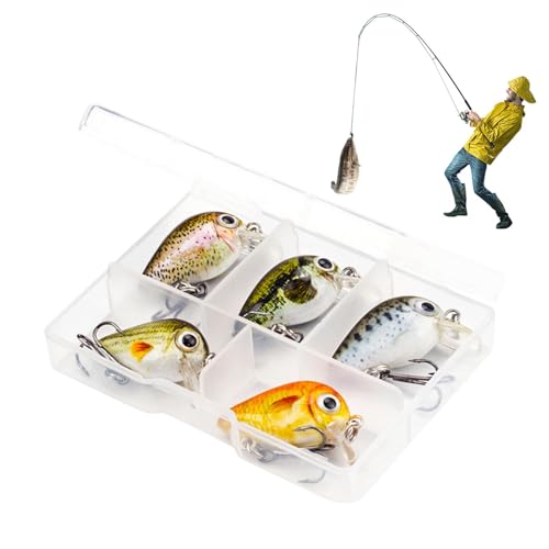 Oldmoom Hartköder-Set, Hartköder zum Barschangeln - Hard Knock Angelköder Topwater Lures Kit | Harte Fischköder Swimbait Wobbler Harte Köder künstliche Köder von Oldmoom