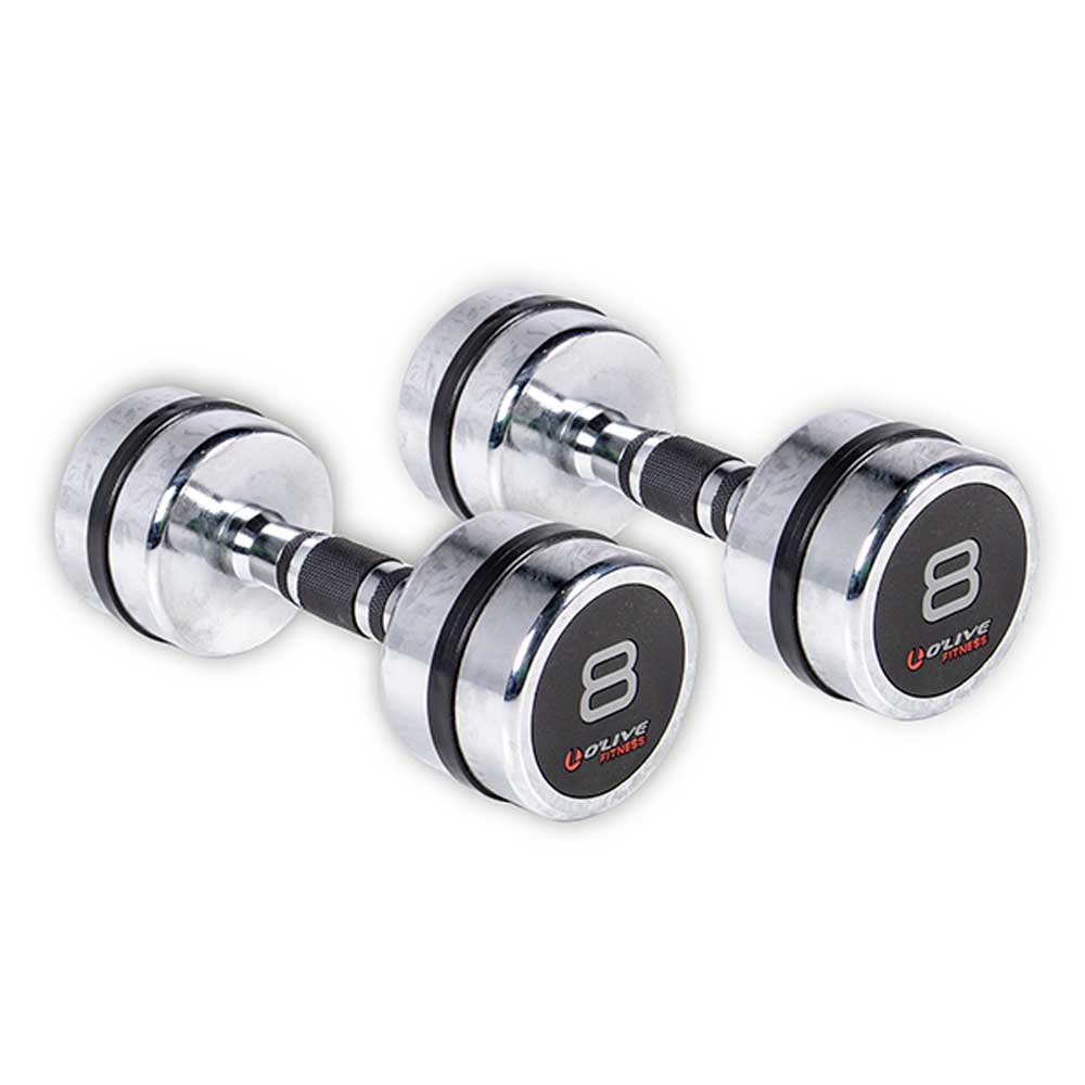 Olive Chromed Dumbbell 2 Units Silber 9 kg von Olive