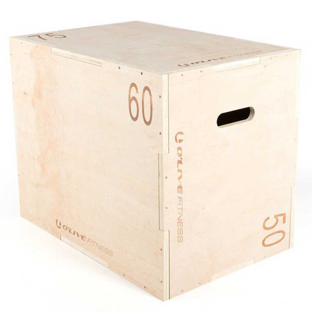 Olive Wood Adjustable Plyometric Box Block Silber 60x50x75 cm von Olive