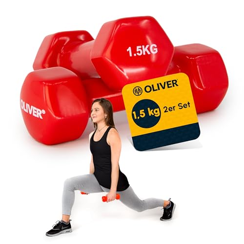 OLIVER Kurzvinylhantel, rot, OL1052049B12,2 x 1,5 kg von Oliver