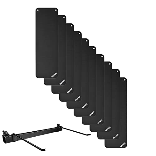 Oliver – 10er Set rutschfeste Sportmatte mit Ösen inkl. Sveltus Wandhalterung zum Aufhängen – Yogamatte für Yoga, Pilates, Gymnastik & Fitness – Gymnastikmatte Fitnessmatte (180 x 60 x 1 cm | Schwarz) von Oliver