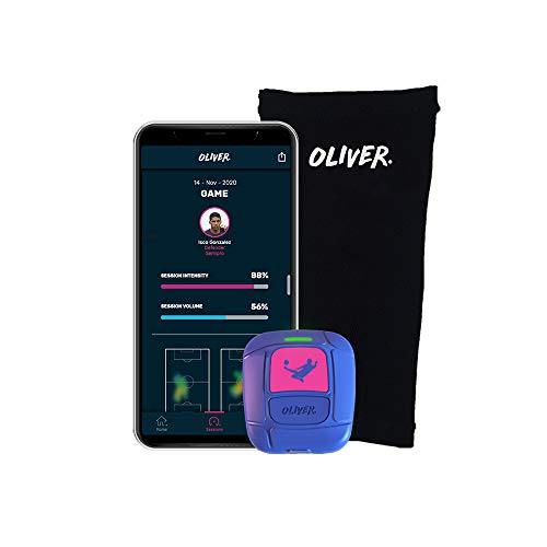Oliver OLI GPS Fútbol Tracker-Cubre espinillera-App iOS y Android para jugar Mejor y prevenir lesiones Fußball, blau, Klein von Oliver