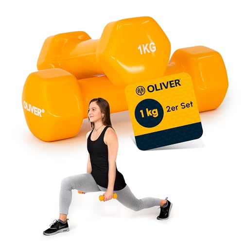 OLIVER Kurzvinylhantel, orange, OL1051129B11, 2 x 1,0 kg von Oliver