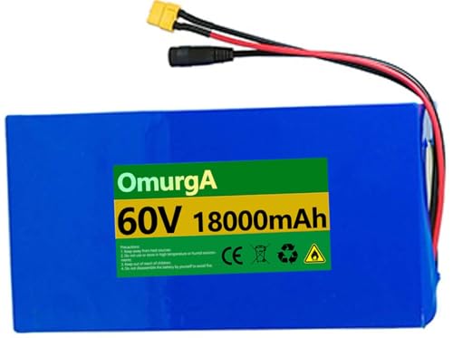 60V 8Ah 10Ah 12Ah 15Ah 18Ah Elektrofahrrad Li-Ion Batterie,Fahrrad-Batterien 60V wasserdichter PVC-Akku eingebauter BMS für 200W 500W 800W 1000W Motor mit Ladegerät 60V 15AH,XT60 von OmurgA