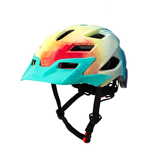 Kinderhelm, OnBros Kinder-Fahrradhelme, Mädchen-Fahrradhelm, verstellbar (abnehmbares Visier & Liner), Jungen-Fahrradhelm für Roller, Fahrrad, 50–57 cm von OnBros