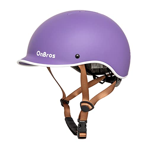 OnBros Fahrradhelm Herren, Fahrradhelm Damen Retro Helm Frauen Skaterhelm Urban Commuter Helm Fahrradhelm, Verstellbarer Helm 56-61CM von OnBros