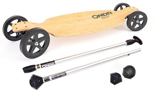 Offroad-Longboard Onda Longa von Onda Motion - 107 cm x 27 cm - Allterrain - Longboarding - Landpaddling (Longboard mit Aluminium-Landpaddling-Stick) von Onda Motion