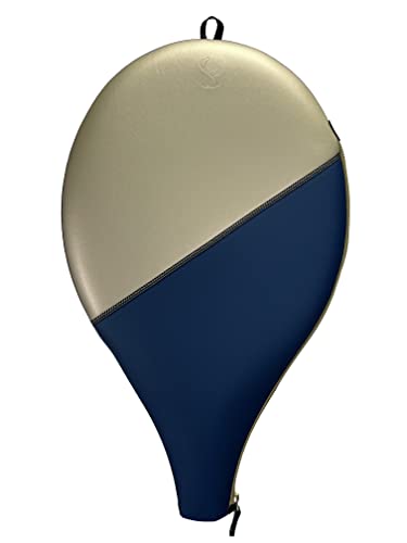 OneJoy Tennisschläger-Kopfabdeckung, Tennistasche, Einzelschlägerüberzug, weiche Tennisabdeckung, Gold/Marine AJ30-387, 51 cm x 31 cm von OneJoy