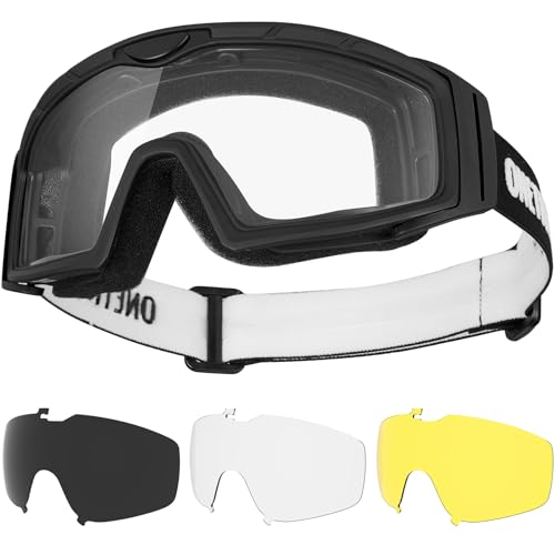 OneTigris Airsoft Brille, Taktische Schutzbrille mit 3 Wechselobjektive, Jagdbrille mit CE EN166 und ANSI Z87.1, Airsoft Gläser für Paintball, Jagd, CS, Radfahren, Outdoor von OneTigris