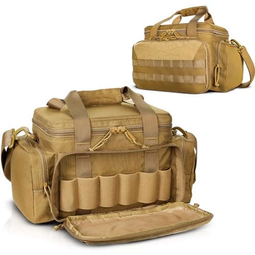OneTigris Range Bag, Einsatztasche Polizei Tasche Taktisch Waffentasche für Jagd Schießstand Angeln Wandern Outdoor, Coyote Braun von OneTigris