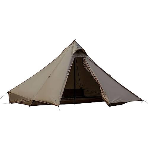 OneTigris Tetra Ultraleicht Zelt Tipi 1-2 Personen, Wandern Stangenzelt mit Mesh Innenzelt, Camping Zelt wasserdicht 3 Jahreszeiten, Ideal für Camping Outdoor, Rucksacktourismus(Kojote Braun) von OneTigris