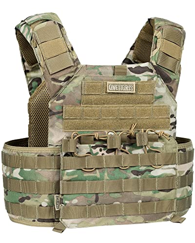 OneTigris Unisex – Erwachsene Plattenträger Doom Version 2,0 Taktische Plate Carrier PLPC Airsoft Weste, MC, für CS Paintball Softair Polizei von OneTigris