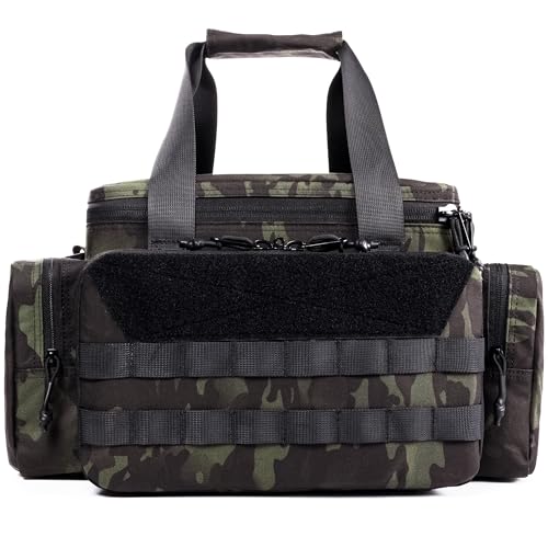 OneTigris Waffentasche Multifunktionale Einsatztasche Großformat Gewehrtasche Range Bag Polizei Tasche für Jagd Schießstand Angeln Wandern Outdoor-Camo Schwarz von OneTigris