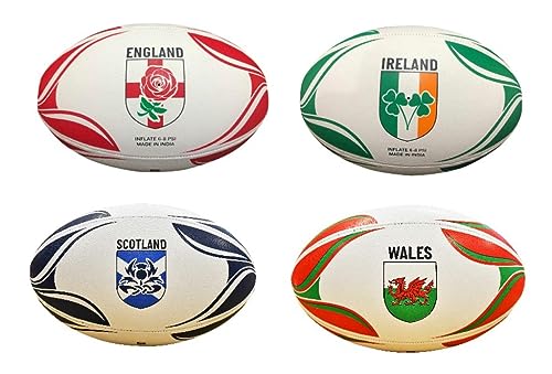 Gioco International Country Themed Rugby Balls, Unisex, Erwachsene, England (Mehrfarbig), Größe 5 von Gioco