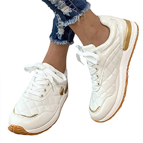 Onsoyours Damen Plateau Sneakers mit Leopardenmuster Casual Sneakers Wanderschuhe Sportschuhe Laufschuhe Schuhe Freizeitschuhe Walkingschuhe B Weiß 43 EU von Onsoyours