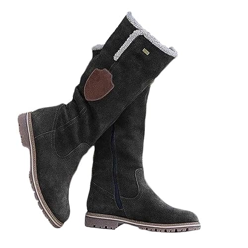 Onsoyours Winterstiefel Damen Gefüttert Winterschuhe Stiefeletten Warm Winter Stiefel Langschaftstiefel Schneestiefel Boots Frauen Wandern A Schwarz 40 EU von Onsoyours