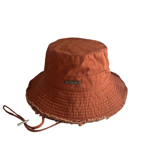 OonMan Fischerhut Fisherman Hut Damen Faltbare Retro Vielseitige Kante Sonnenhut-Dunkelrot-Eine Größe von OonMan