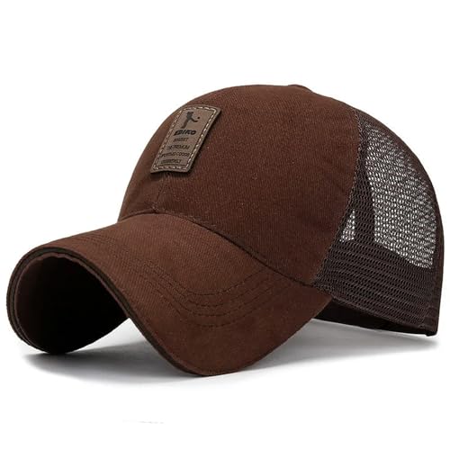 OonMan Trucker Cap Sommer Baseball Cap Mesh Cap Herren Damen Snap Trucker Hut Braun von OonMan