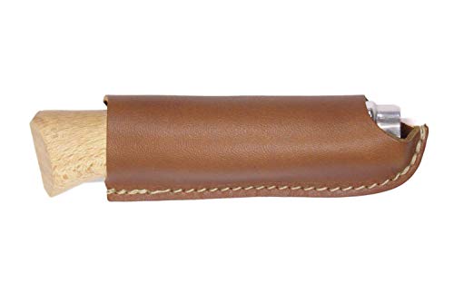 Oopsmark Leather Belt Sheath Compatible with Opinel - Luxury Knife Cover Belt Case (#8 – 8cm, Hellbraun) von Oopsmark