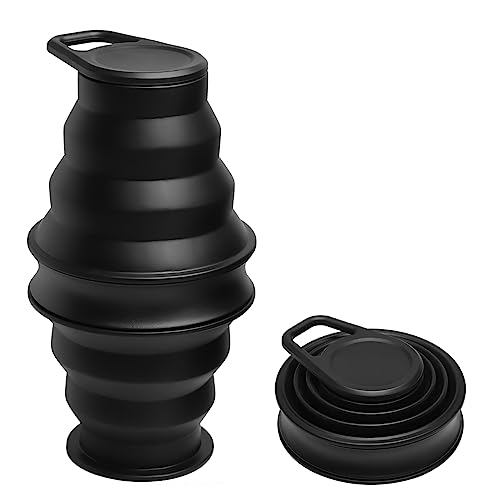 Opard 500ml Faltbare Trinkflasche BPA Freie Auslaufsichere Silikonflasche mit Anti-Kollaps-Ring für Reisen Camping Wandern Laufen Sport von Opard