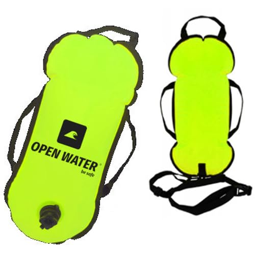 OpenWater Unisex-Adult Open Water Swimming Buoy Green Sicherheitsboje zum Schwimmen, Gelbgrünes Neon, M von OpenWater