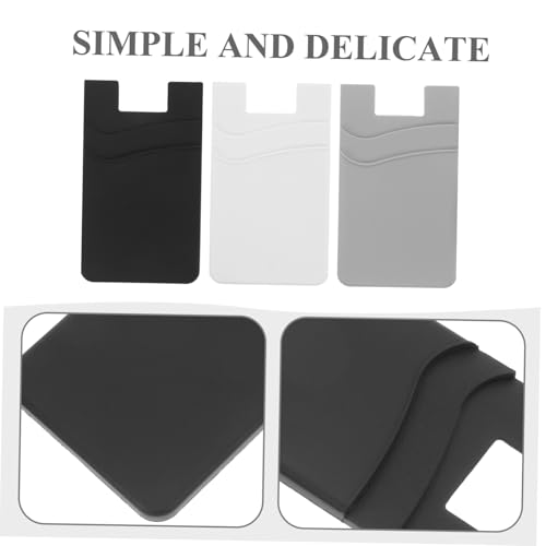 Operitacx 3 Stck Teiliges Silikon Handy Kartenhalter Selbstklebend Mehrschichtiges Kartenfach für Kreditkarten Buskarten Rückseitige Handyhülle Organizer von Operitacx