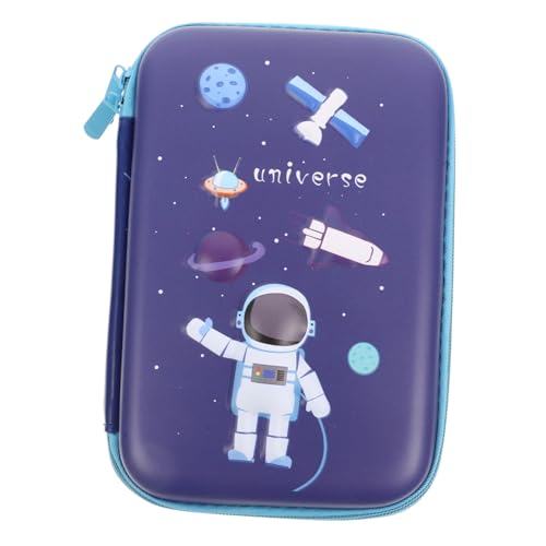 Operitacx Großes Multifunktionales Federmäppchen mit Hoher Kapazität Eva schreibwaren Organizer Handlicher Stifttasche für Schule und Büro Blaues Astronauten Design Kompakte von Operitacx