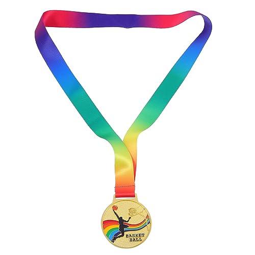 Sportmedaillen 2 Stück Gold Basketball Medaillen Gold Preise Honor Medaille Style Award Medaille mit Regenbogen Gurt für Sport Marathon Wettbewerbe von Operitacx