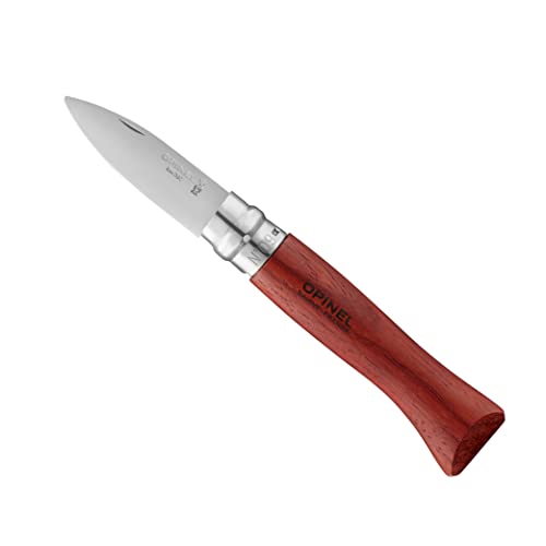 Opinel Austern Messer - Größe 9 - Stahl 12C27 Sandvik - rostfrei - Padouk Holzgriff - Virobloc Sicherung, Braun von Opinel