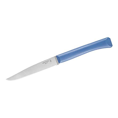 Opinel Bon Appetit+ Tafelmesser - Sandvik Stahl 12C27 - rostfrei - Mikrozahnung - blauer Polymergriff von Opinel