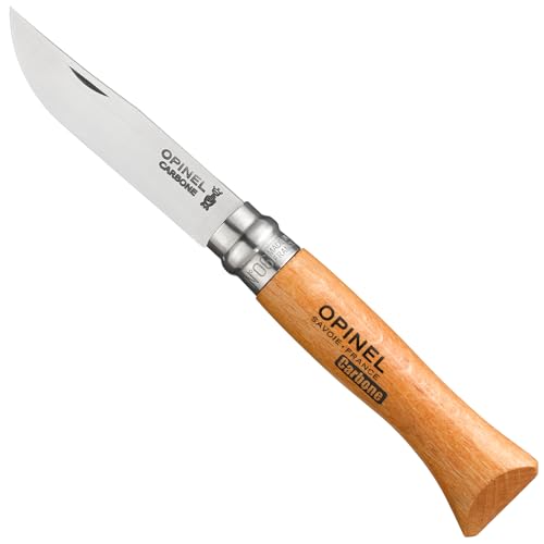 OPINEL Taschenmesser Nr. 06 aus Karbonstahl mit Griff aus Buchenholz von OPINEL
