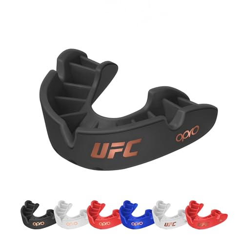 OPRO Bronze Level UFC-Sport-Mundschutz für Erwachsene und Kinder mit Hülle und Anpassungswerkzeug, Zahnschutz für UFC, Kampfsport, Boxen, BJJ (UFC - Schwarz, Erwachsene) von Opro