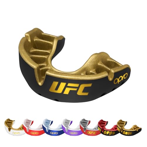 OPRO Gold Level UFC-Mundschutz, Sport-Mundschutz für Erwachsene und Jugendliche, neue Anpassungstechnologie für UFC, Boxen, Kampfsport, BJJ (UFC - Schwarz, Erwachsene) von Opro