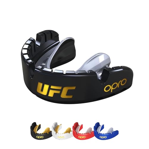 OPRO Gold Level UFC-Zahnspangen-Mundschutz, für Erwachsene und Jugendliche, neue Anpassungstechnologie für UFC, Boxen, Kampfsport, BJJ ( UFC - Schwarz) von Opro
