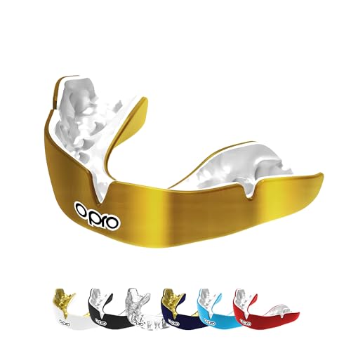 OPRO Instant Custom-Fit Mundschutz, revolutionäre Anpassungstechnologie für ultimativen Komfort und Schutz, Zahnschutz für Rugby, Boxen, Hockey, Kampfsport (Gold, Jugend) von Opro