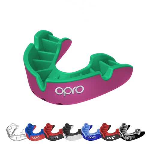 OPRO Silver Level Sport-Mundschutz für Erwachsene und Jugendliche, Zahnschutz mit neuem Anpassungswerkzeug für Hockey, Rugby, Boxen (Rosa, Erwachsene) von Opro